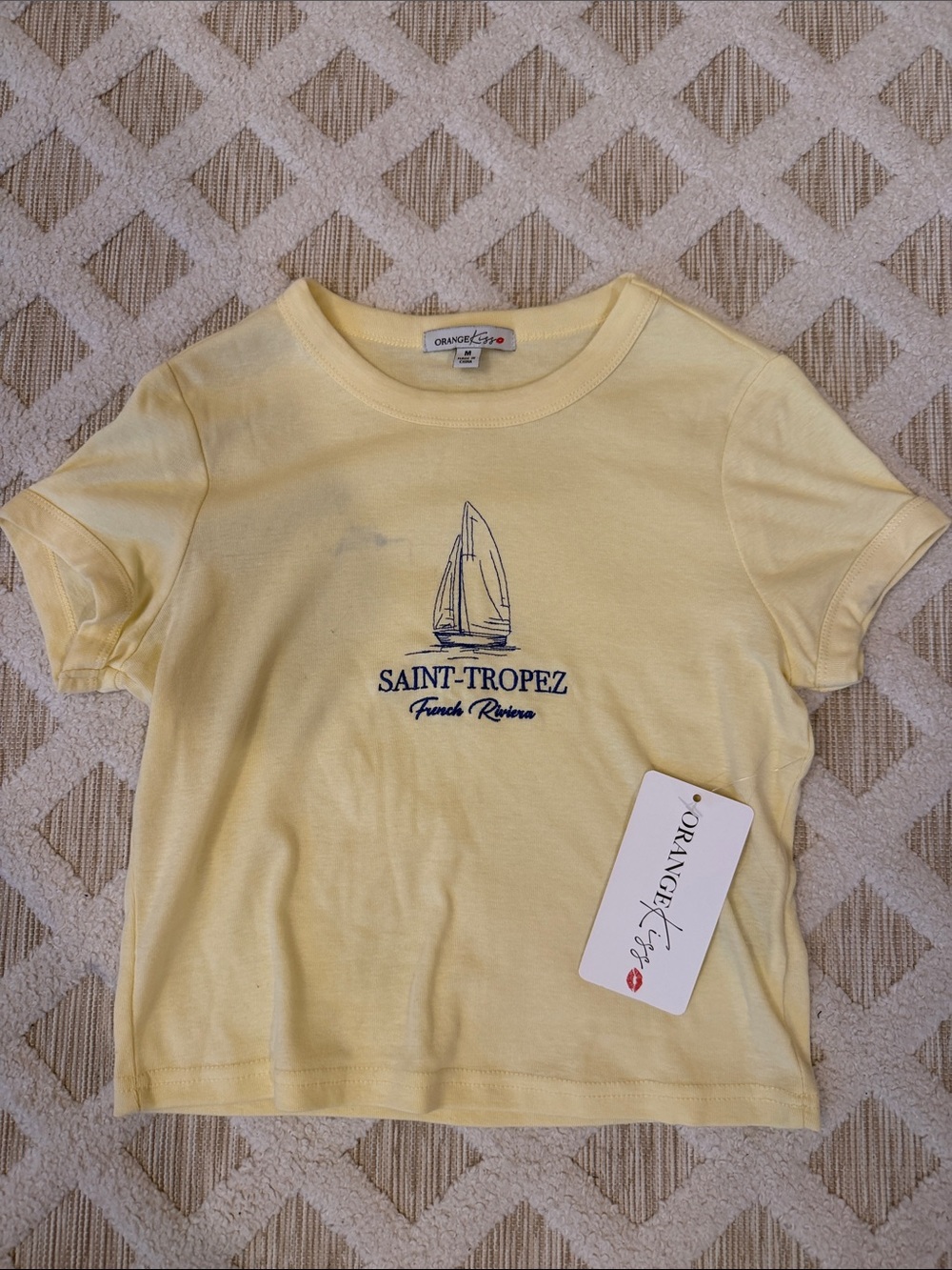 Yellow "Saint-Tropez" Sailboat Tee